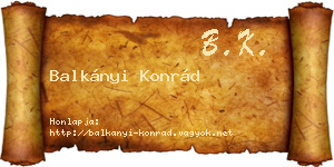 Balkányi Konrád névjegykártya